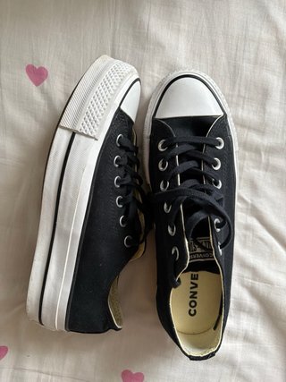 Converse plataforma bajas negras
