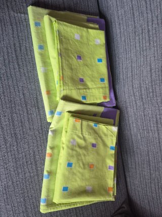 Lote Sábanas 90cm Verde y Morado