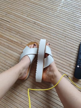 Sandalias cuero Piel Plataforma Talla 36 Mary paz