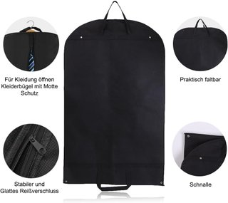 Funda protectora plegable para traje negra