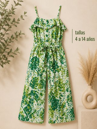 Mono niña estampado hojas 4-14 años