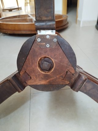 Mesa redonda madera maciza para restaurar