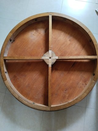 Mesa redonda madera maciza para restaurar