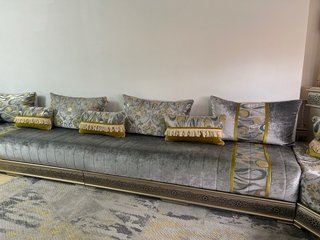 Sofa Árabe Dorado y Multicolor