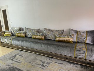 Sofa Árabe Dorado y Multicolor
