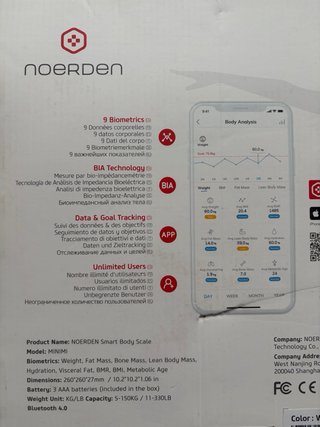 Báscula NOERDEN MINIMI Smart Body Scale