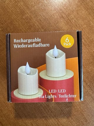 Pack 6 Velas LED Recargables - Efecto Llama Rea