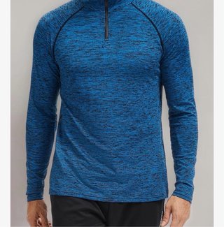 Sudadera azul y negra con cremallera