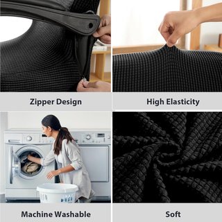 Funda silla oficina elástica lavable cremalleras