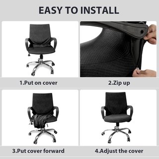 Funda silla oficina elástica lavable cremalleras
