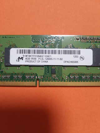 2 MEMORIAS 2X4GB.=8GB. RAM PC3L/DDR3L, 1600 PORTAT