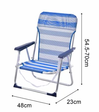 2 Sillas Playa Plegables Azul y Blanco