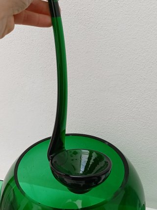 Set Punch Vetro Murano Verde Nero