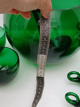 Set Punch Vetro Murano Verde Nero