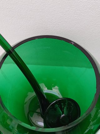 Set Punch Vetro Murano Verde Nero