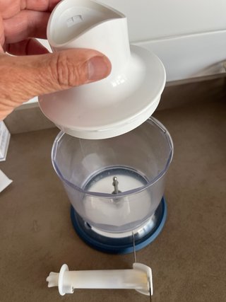 Picador Batidora Vaso Blanco y Azul