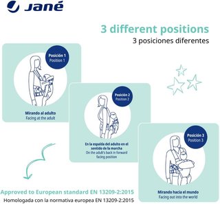 Jané mochila portabebé ergonómica acolchada