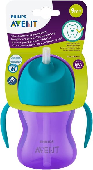 Philips vaso de aprendizaje púrpura 200ml