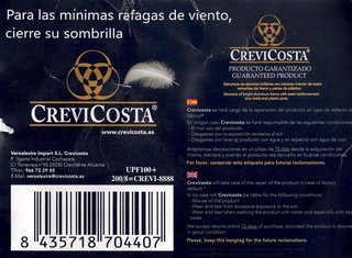 CREVICOSTA sombrilla playa protección UV ajustable