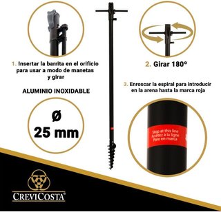 CREVICOSTA sombrilla playa protección UV ajustable