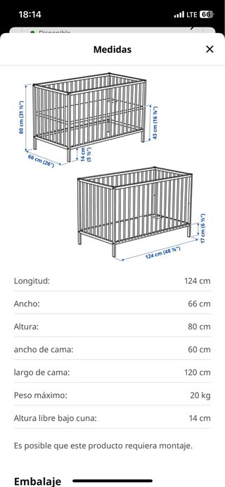 Cuna Ikea (2 unidades)