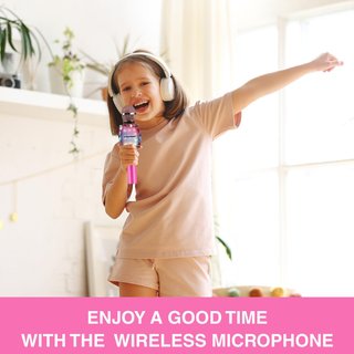 DYNASONIC micrófono karaoke inalámbrico luces