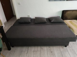 ÄLVDALEN Sofá cama 3 plazas, Knisa beige grisáceo