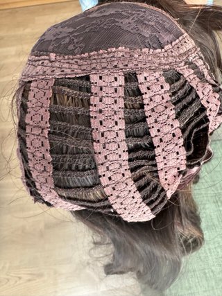 Peluca pelo natural castaño