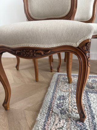 6 Sillas Isabelinas Tapizadas Madera