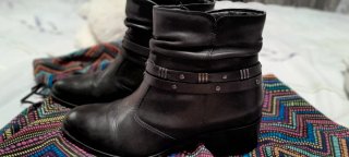 Botines de piel negros mujer talla 39