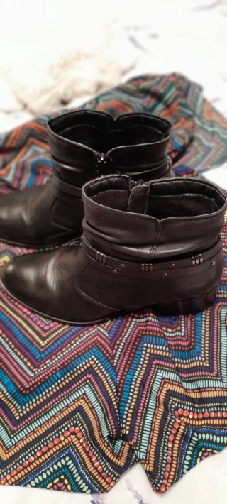 Botines de piel negros mujer talla 39