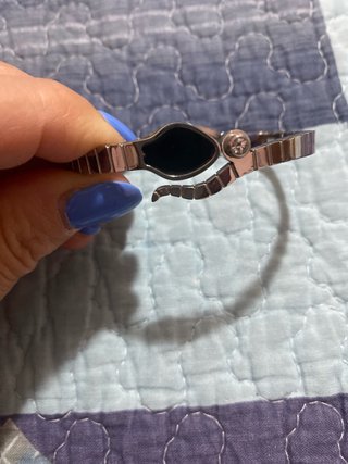 Braccialetto Serpente con Pietra Nera e Cristallo