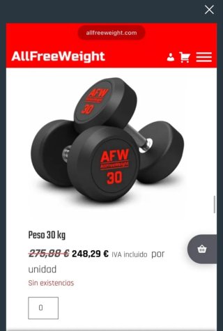 Mancuernas AFW 30 kg (Par)