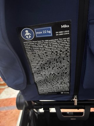 Carrito bebé y silla coche azul