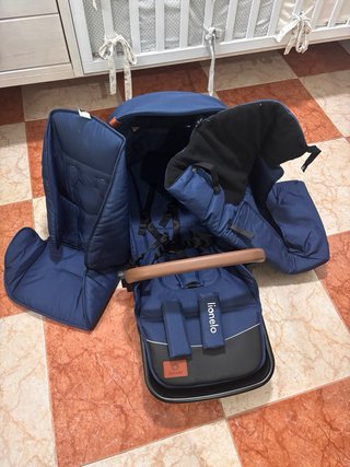 Carrito bebé y silla coche azul