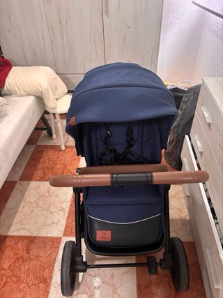 Carrito bebé y silla coche azul