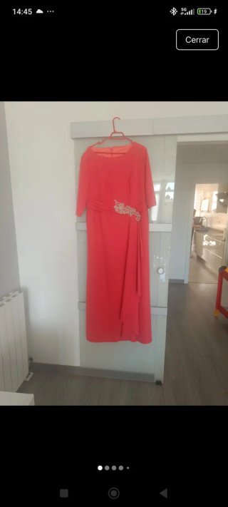 Vestido fiesta largo coral sin estrenar