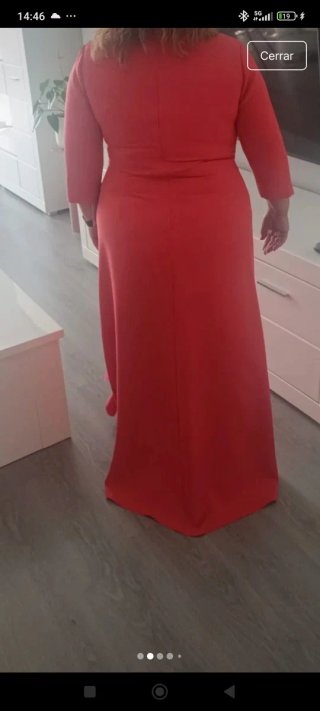 Vestido fiesta largo coral sin estrenar