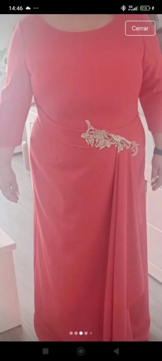 Vestido fiesta largo coral sin estrenar