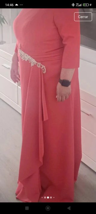Vestido fiesta largo coral sin estrenar