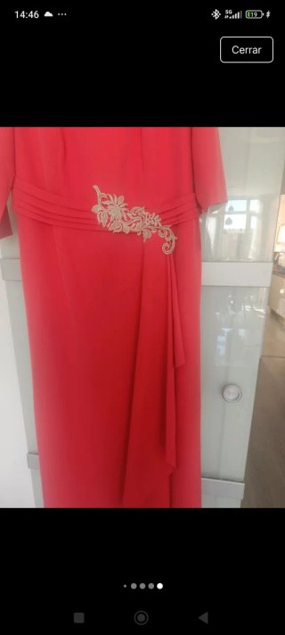 Vestido fiesta largo coral sin estrenar
