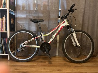 Bicicleta montaña blanca y roja