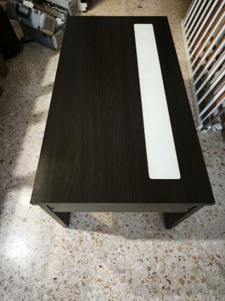 Mesa de centro elevable madera y cristal