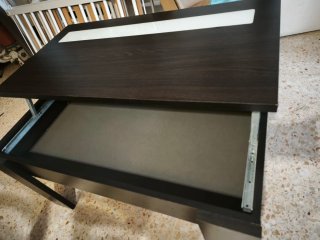 Mesa de centro elevable madera y cristal