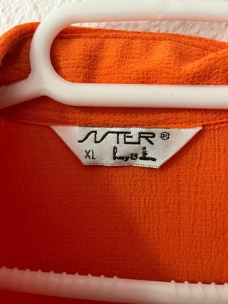 Blusa naranja sin mangas abotonada Talla XL