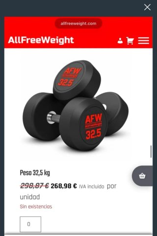 Mancuernas AFW 32.5 kg (Par)