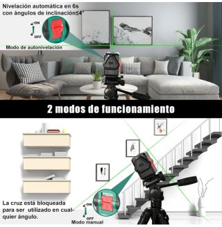 HYCHIKA Nivel Láser Verde 45M, USB Carga, Láser