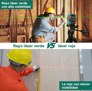 HYCHIKA Nivel Láser Verde 45M, USB Carga, Láser