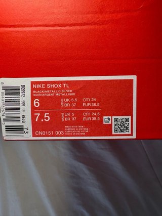 Nike Shox TL Zapatillas Negras Rojas