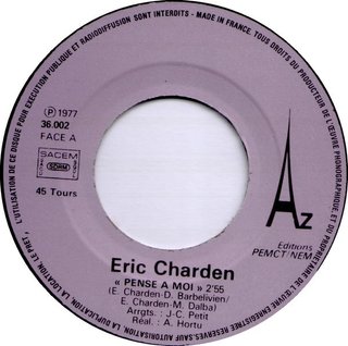 Eric Charden Pense a Moi / Surtout Danser 7" 45RPM